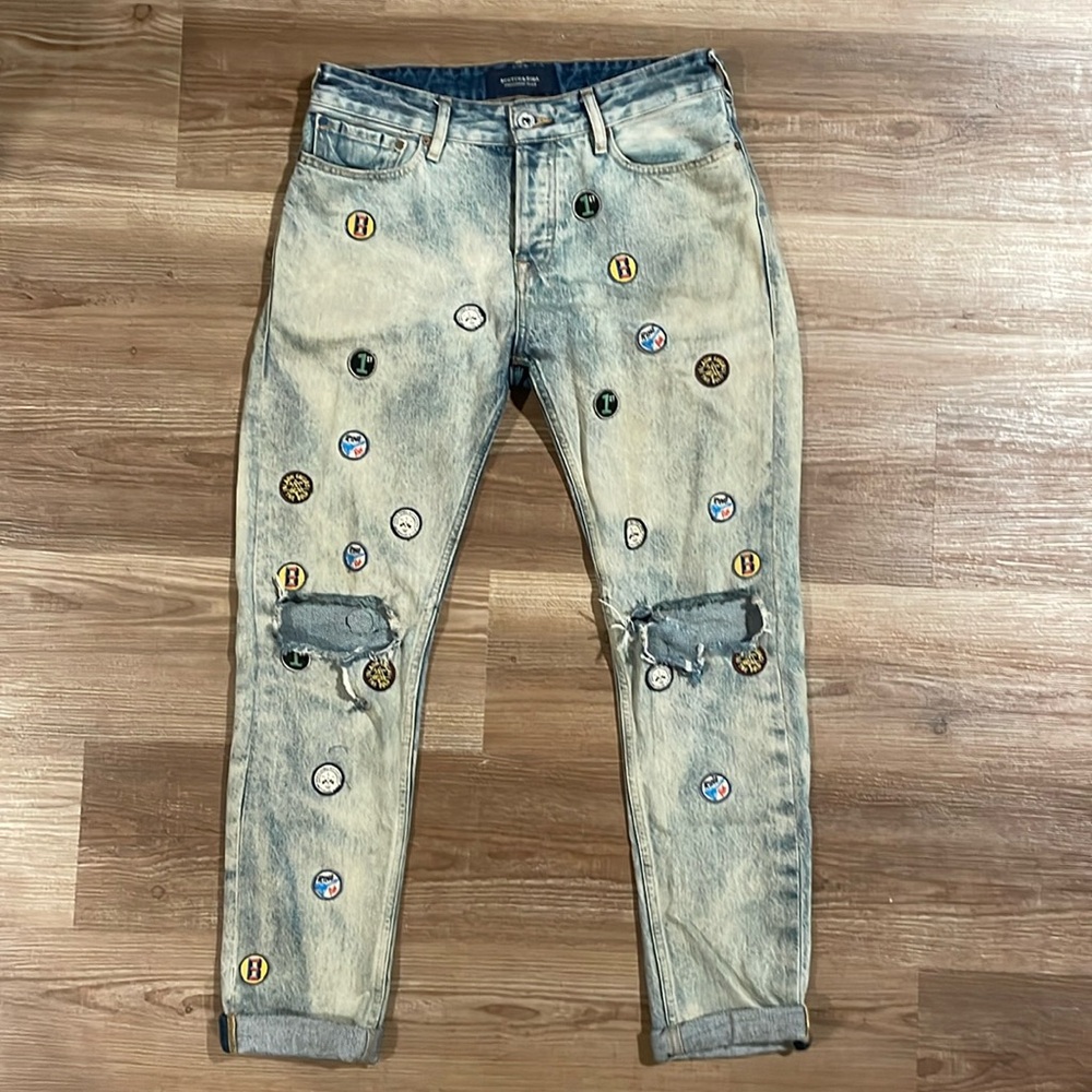 Scotch & Soda Dean fit patchwork denim
